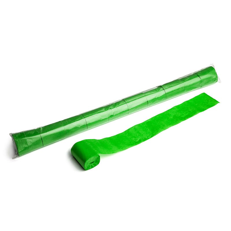 Paper streamers 20 m x 5 cm, light green