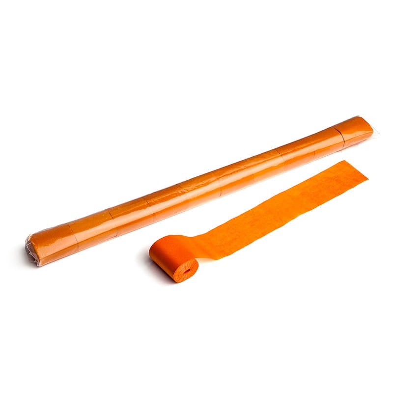 Paper streamers 20 m x 5 cm, orange