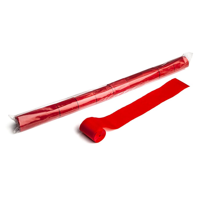 Paper streamers 20 m x 5 cm, red