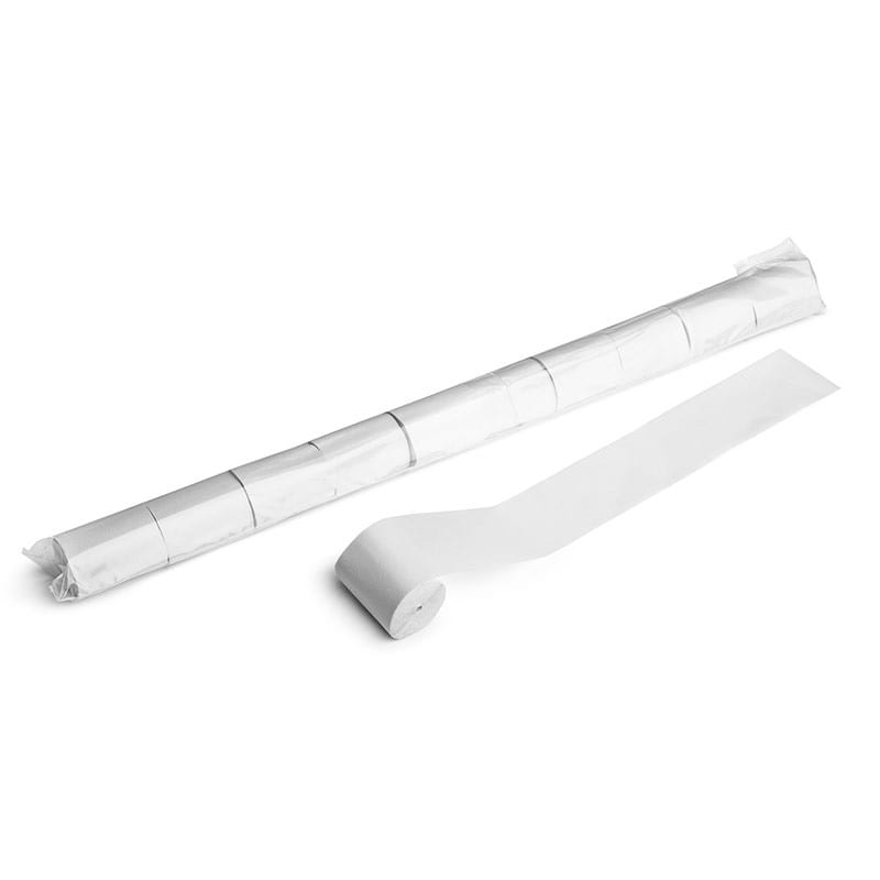 Paper streamers 20 m x 5 cm, white