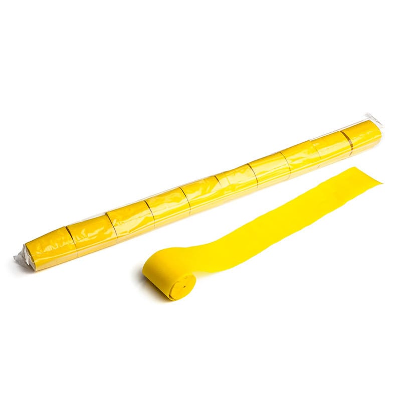 Paper streamers 20 m x 5 cm, yellow