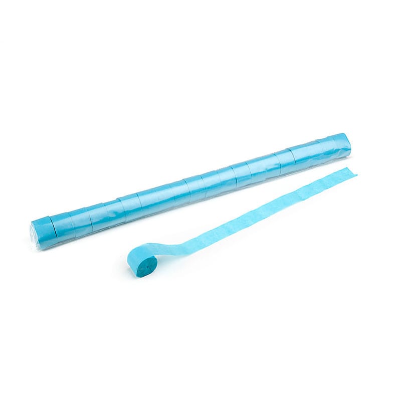 Paper streamers 20 m x 2.5 cm, light blue