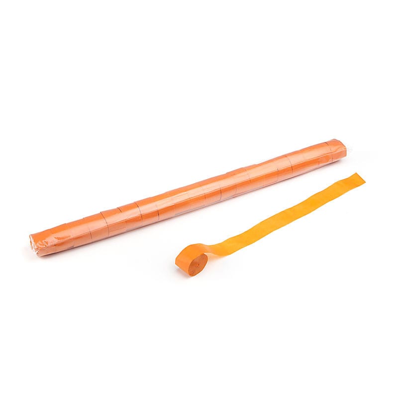 Paper streamers 20 m x 2.5 cm, orange