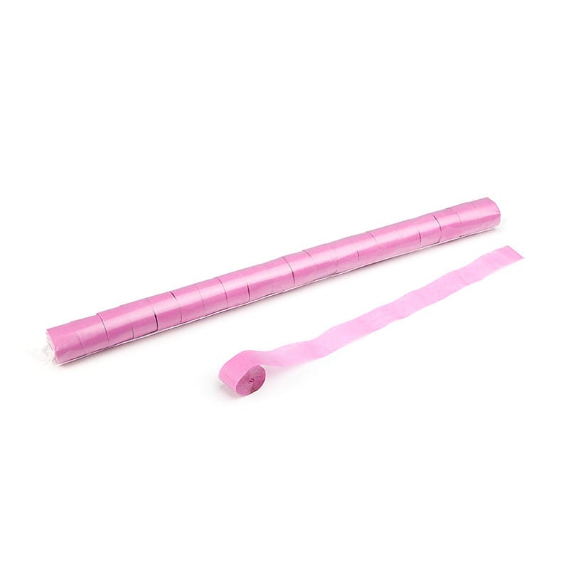 Paper streamers 20 m x 2.5 cm, pink