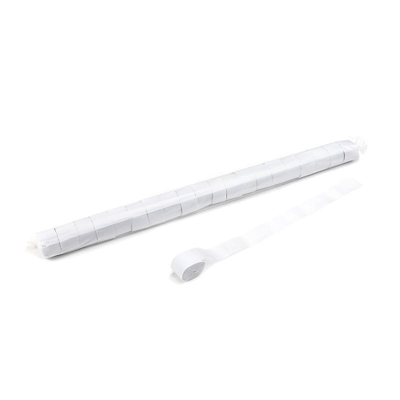 Paper streamers 20 m x 2.5 cm, white