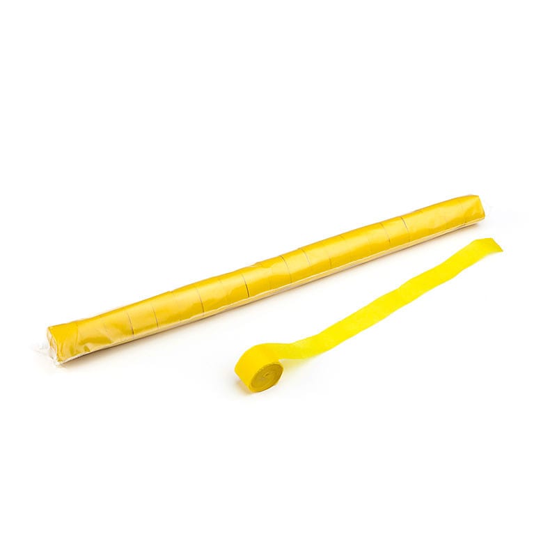 Paper streamers 20 m x 2.5 cm, yellow