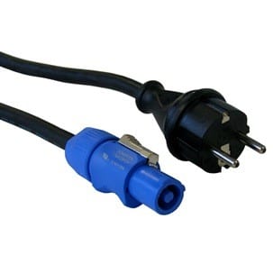 Schuko male to PowerCon mains power cable