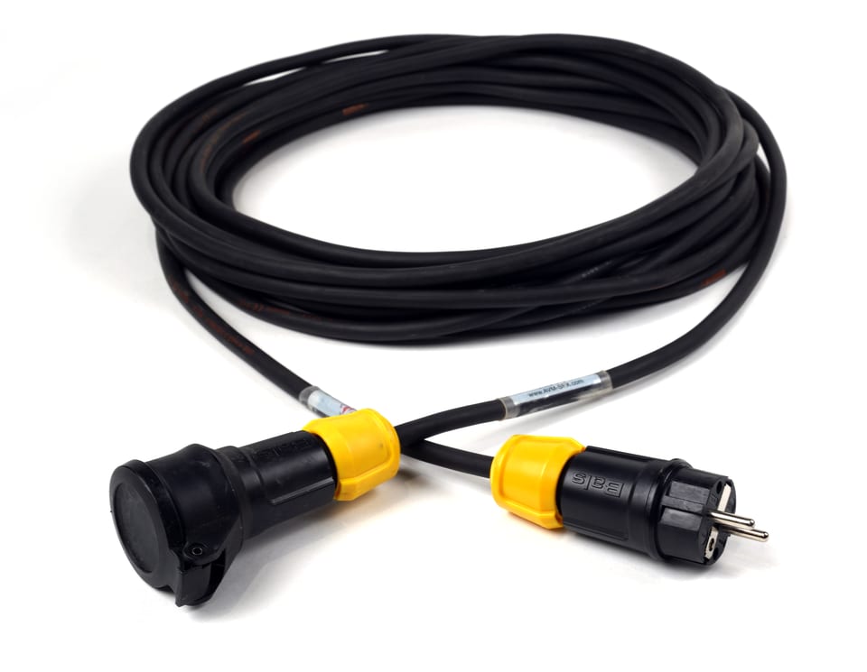 Schuko mains power cable, 15 m
