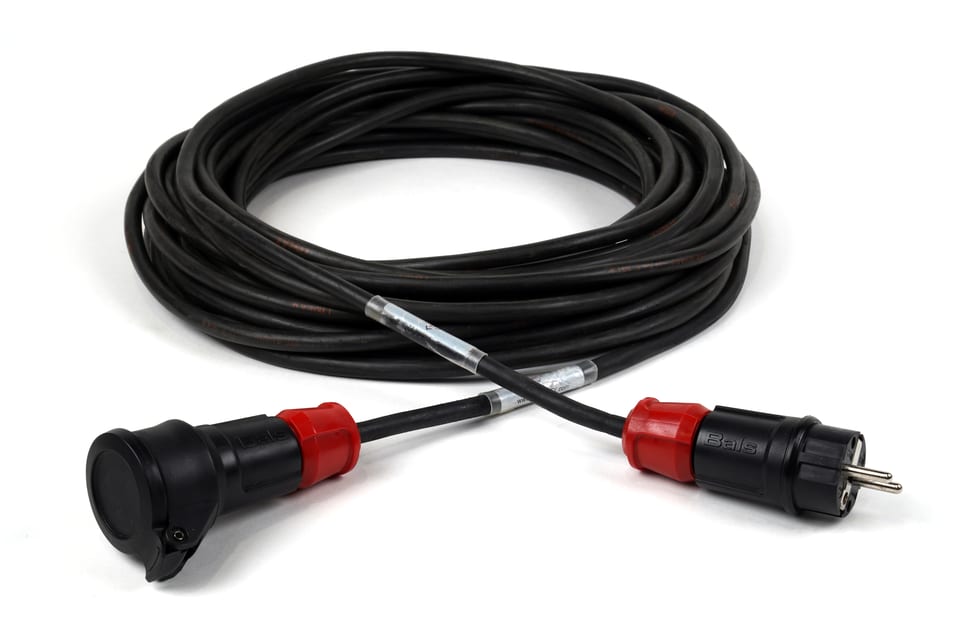 Schuko mains power cable, 20 m