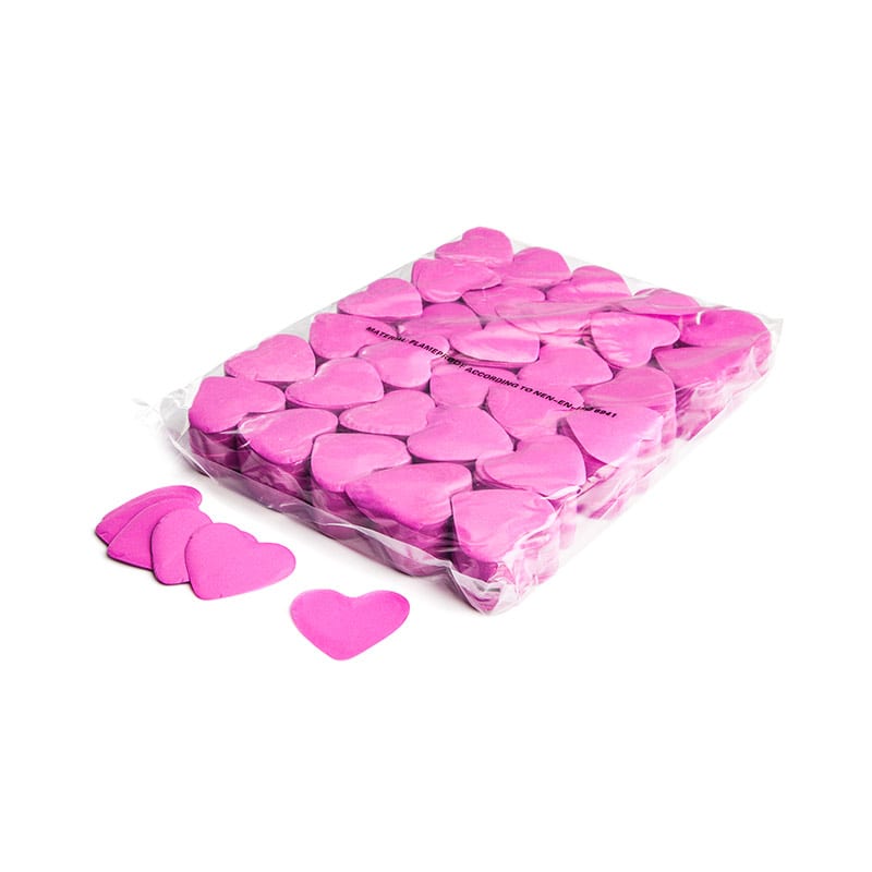 Slowfall paper confetti hearts ∅ 55 mm, pink, 1 kg