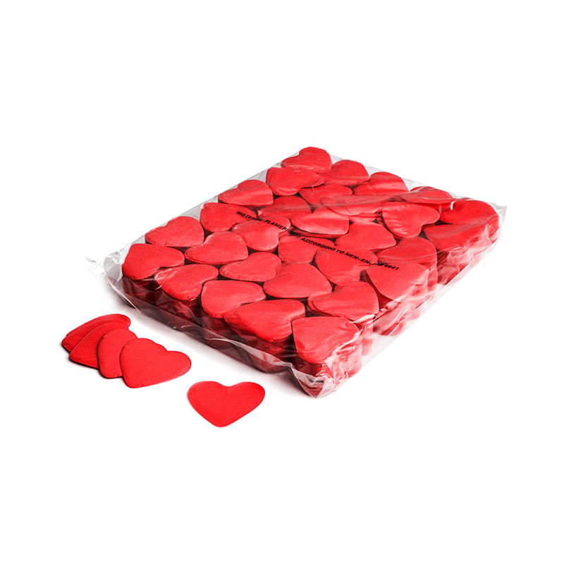 Slowfall paper confetti hearts ∅ 55 mm, red, 1 kg