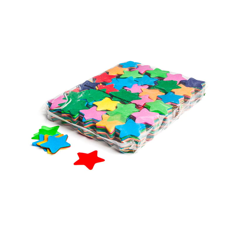 Slowfall paper confetti stars ∅ 55 mm, multicolour, 1 kg