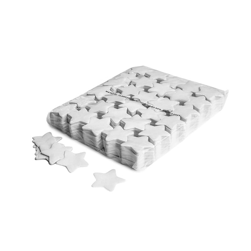 Slowfall paper confetti stars ∅ 55 mm, white, 1 kg