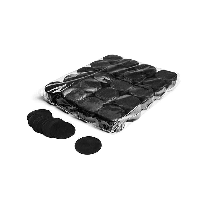 Slowfall paper confetti rounds ∅ 55 mm, black, 1 kg