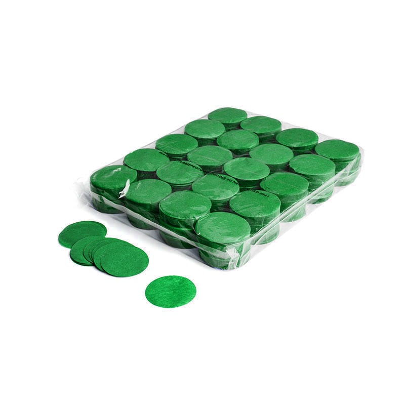 Slowfall paper confetti rounds ∅ 55 mm, dark green, 1 kg