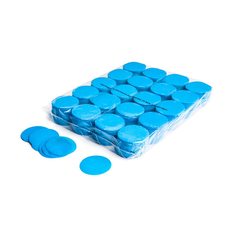 Slowfall paper confetti rounds ∅ 55 mm, light blue, 1 kg