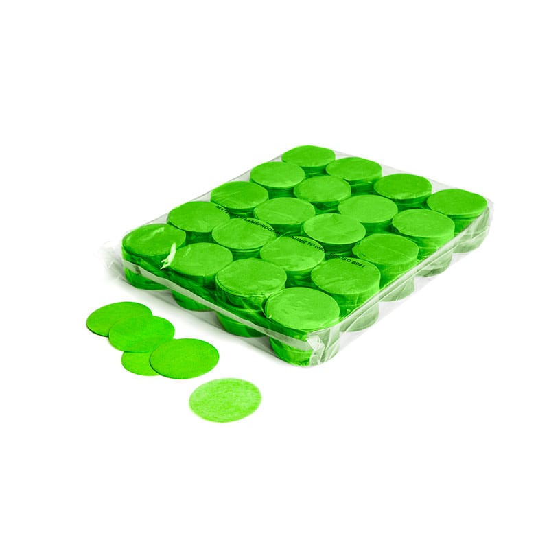 Slowfall paper confetti rounds ∅ 55 mm, light green, 1 kg