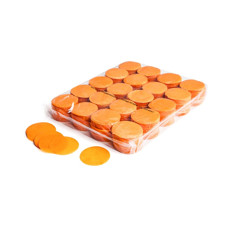 Slowfall paper confetti rounds ∅ 55 mm, orange, 1 kg