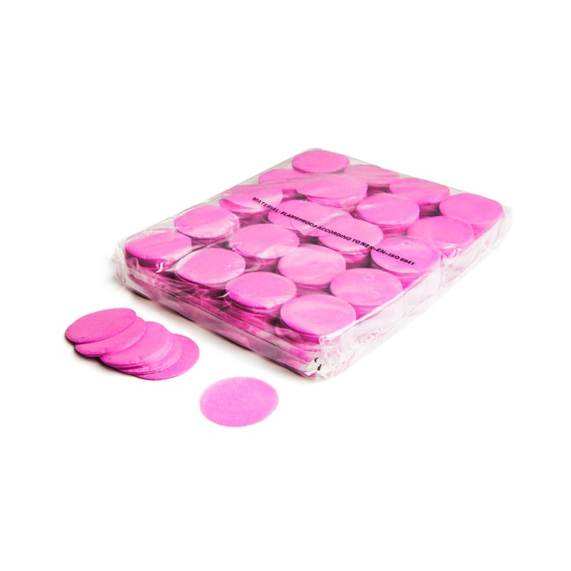 Slowfall paper confetti rounds ∅ 55 mm, pink, 1 kg