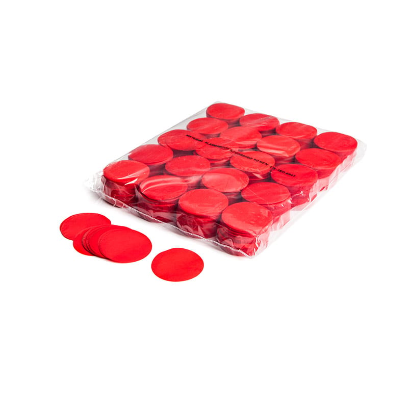 Slowfall paper confetti rounds ∅ 55 mm, red, 1 kg