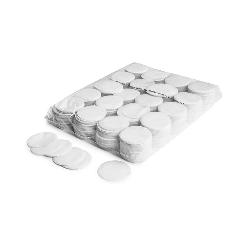 Slowfall paper confetti rounds ∅ 55 mm, white, 1 kg
