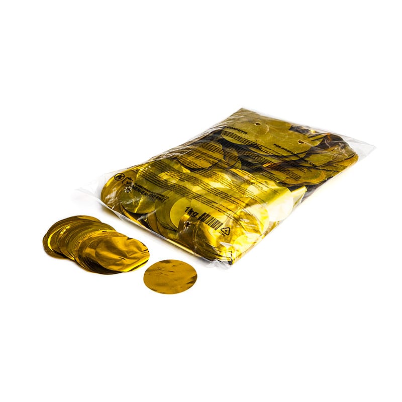 Slowfall metallic confetti rounds ∅ 55 mm, gold, 1 kg