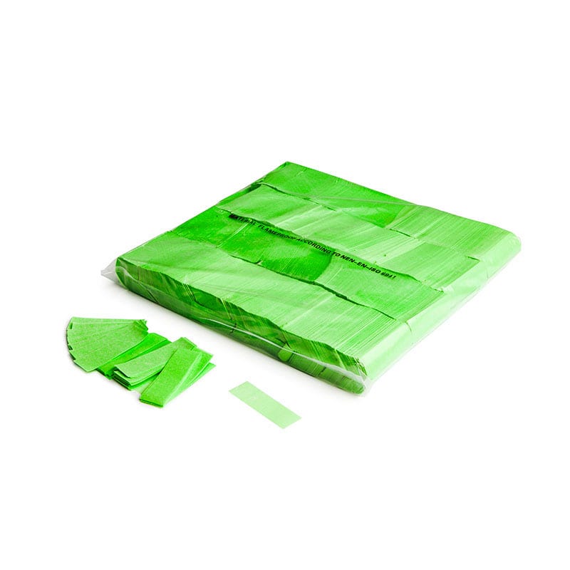 Slowfall paper UV confetti rectangles 55 x 17 mm, fluo green, 1 kg