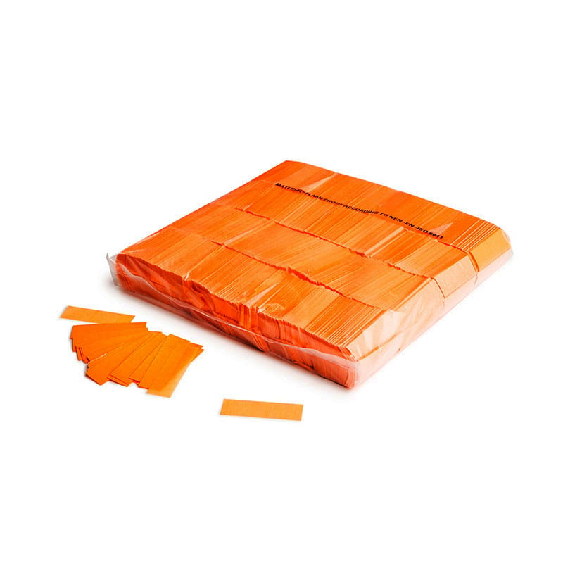 Slowfall paper UV confetti rectangles 55 x 17 mm, fluo orange, 1 kg