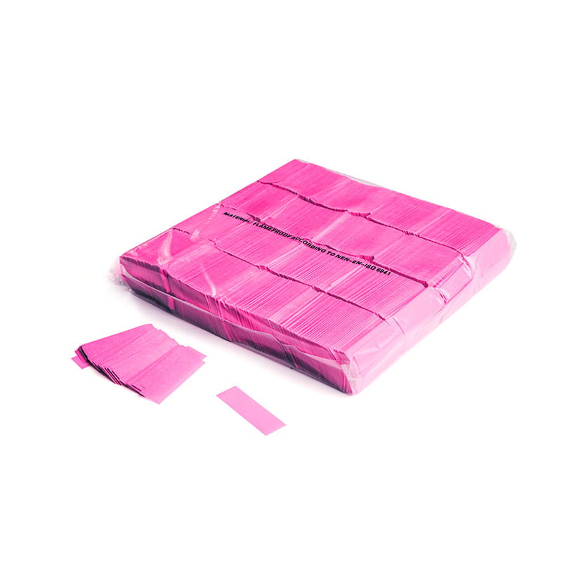 Slowfall paper UV confetti rectangles 55 x 17 mm, fluo pink, 1 kg