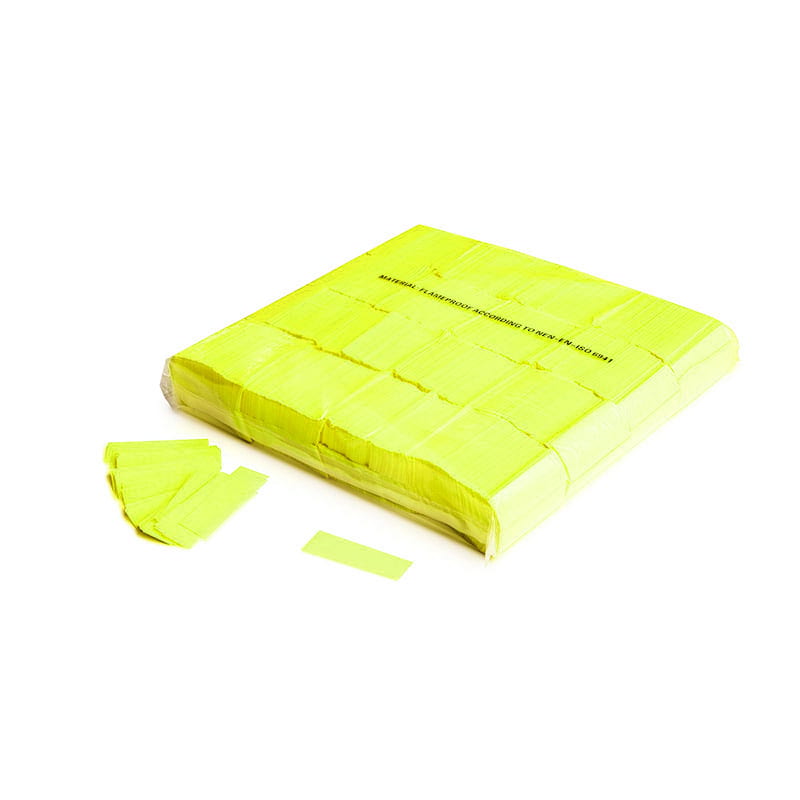 Slowfall paper UV confetti rectangles 55 x 17 mm, fluo yellow, 1 kg