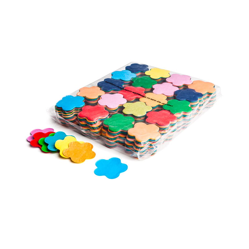 Slowfall paper confetti flowers ∅ 55 mm, multicolour, 1 kg