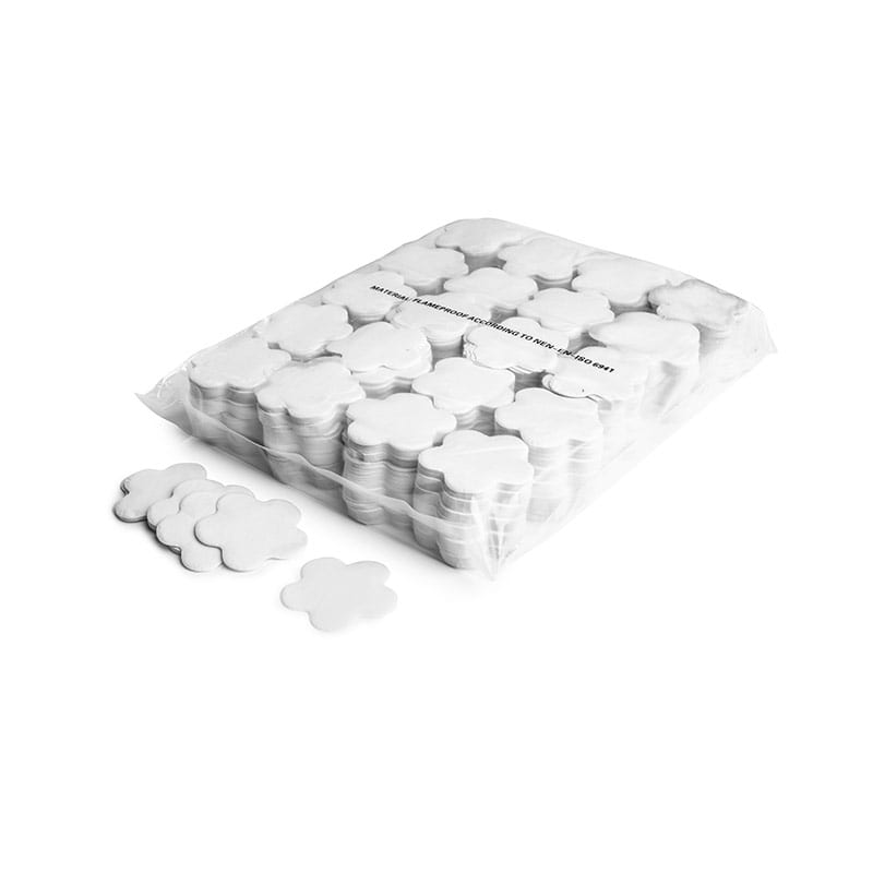 Slowfall paper confetti flowers ∅ 55 mm, white, 1 kg