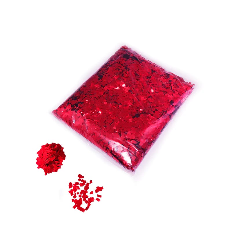 Pixie dust confetti 6 x 6 mm, red, 1 kg