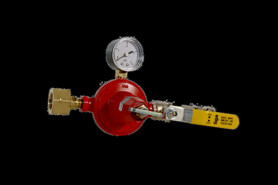 Propane gas regulator with TS 21,8 L fitting