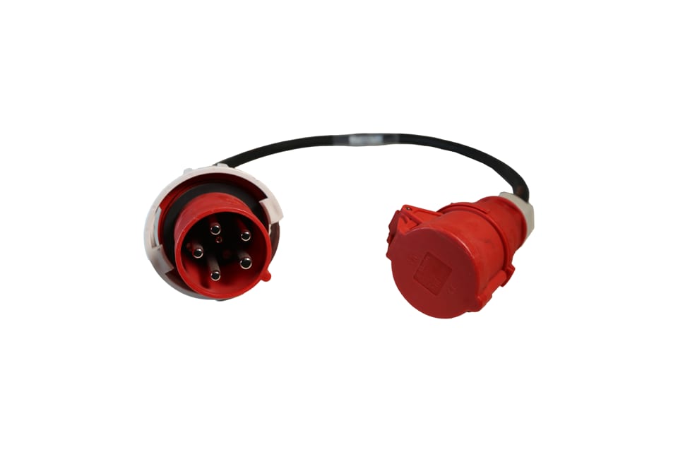 CEE 63A male -> CEE 32A tri female adapter