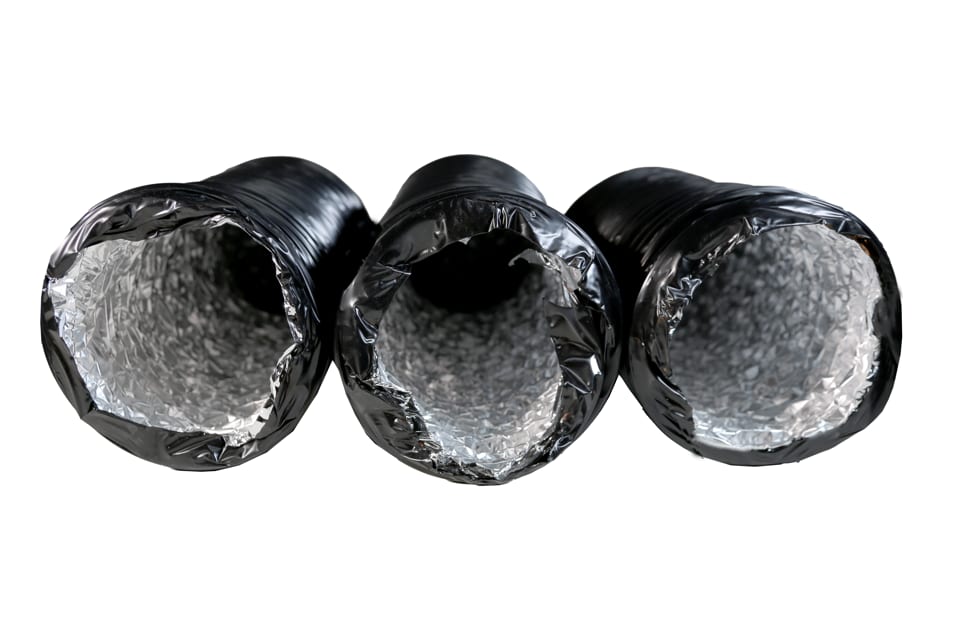 Hyred Low smoke flexible aluminium ducting, 150 mm, 10 m, black