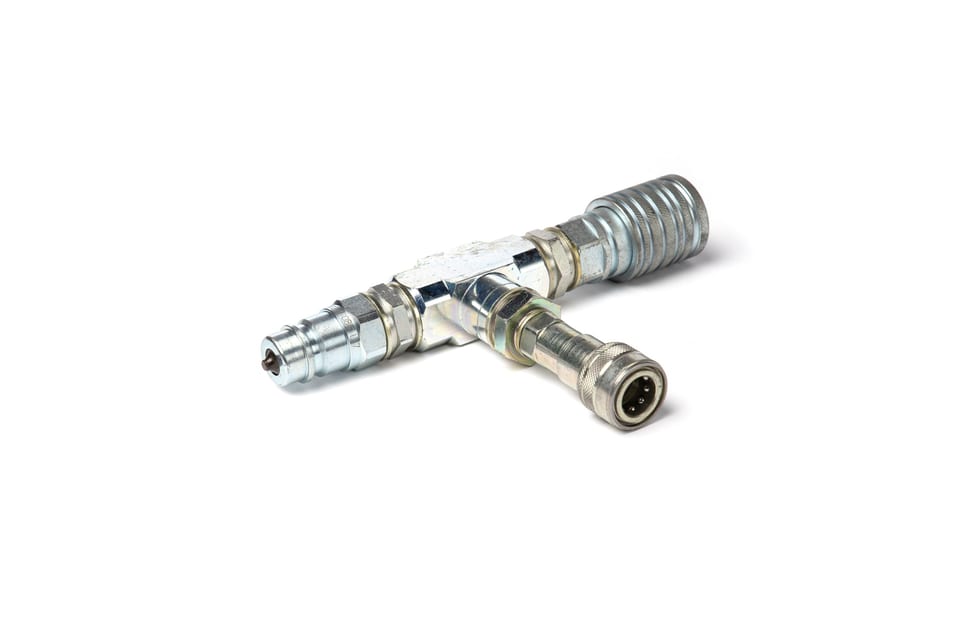 Hyred Liquid flame 2-way manifold: 1/2” in -> 1/4” out + 1/2” out
