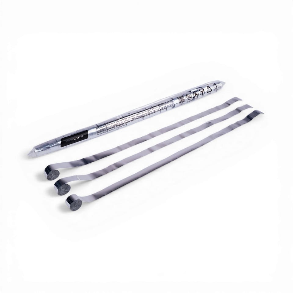 Metallic streamers 10 m x 1,5 cm - Silver