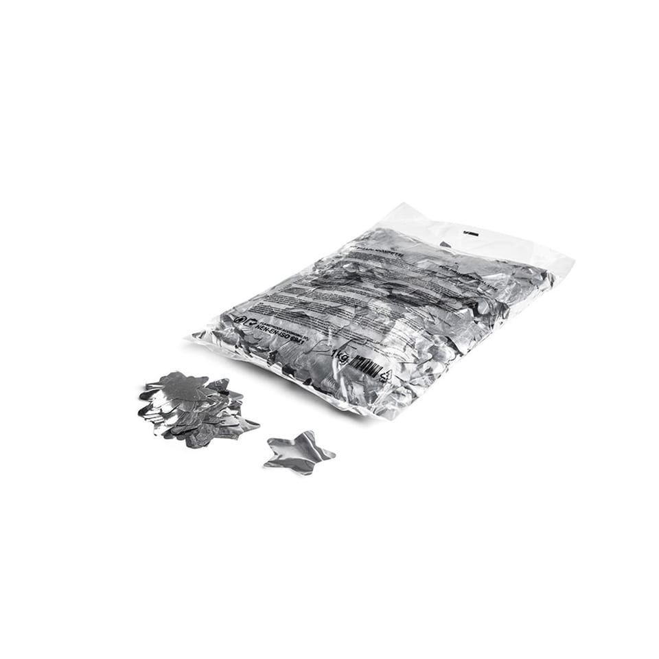 Metallic confetti stars Ø 55 mm - Silver
