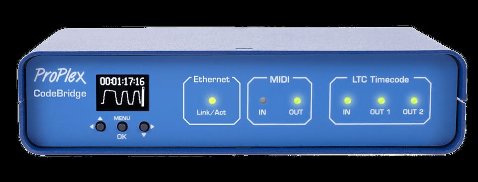 ProPlex CodeBridge LTC-MIDI over Ethernet