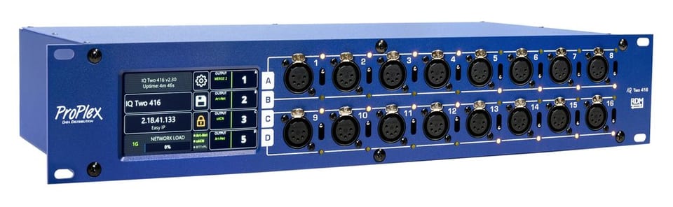 ProPlex IQ Two 416, 4 UNI, 16-port ENET/DMX node, 1-ECON