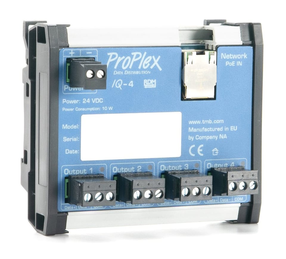 ProPlex IQ 4, 4 UNI, 4-port ENET/DMX node, 1-ECON DIN