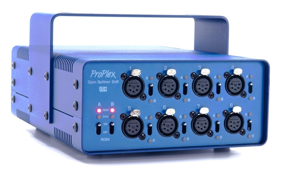 ProPlex opto-splitter 2x8 RDM portable, 8x5 out