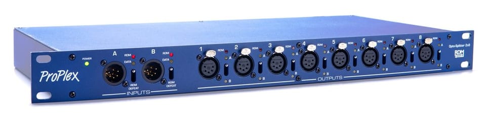 ProPlex opto splitter 2x8 RDM rackmount, 8x5 out